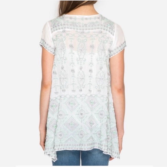 Johnny Was Kyuss V-Neck Embroidered Blouse Tunic Extra Small - Picture 3 of 12